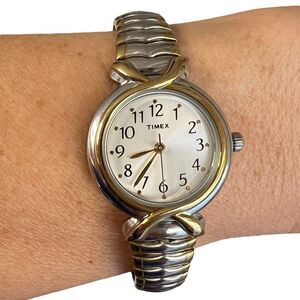 TIMEX Women's Watch WR 30 M Stainless Steel Expansion Band Two Tone Casual